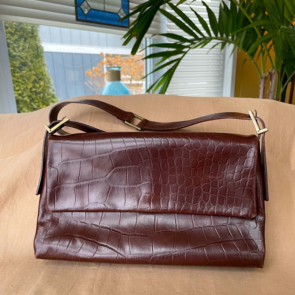 Red-Brown Scaled Leather Bag